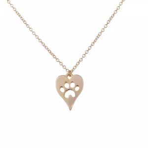 GOLD PAW Heart ♡ NECKLACE GIFT